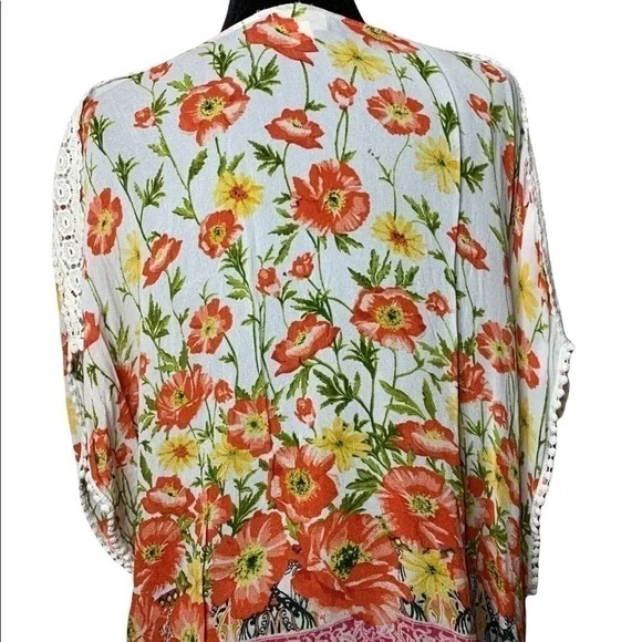 Bila Floral Boho Shoulder Top Size M​​​​​​​​​​​​​​​​​​​​​​​​​ - Picture 3 of 8